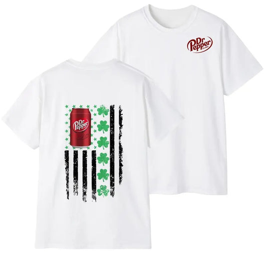 Dr. Pepper Flag With Shamrocks For St. Patrick's Day T-Shirt, Unisex Shirt Hoodie, Sweatshirt | WearSparks.com