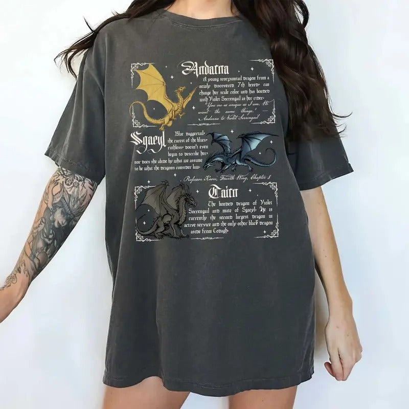 Dragons Book Comfort Colors Shirt, Dragon Rider T-shirt, Bookish Tee, Fantasy Reader Shirt, Book Lovers Clothing Hoodie,...