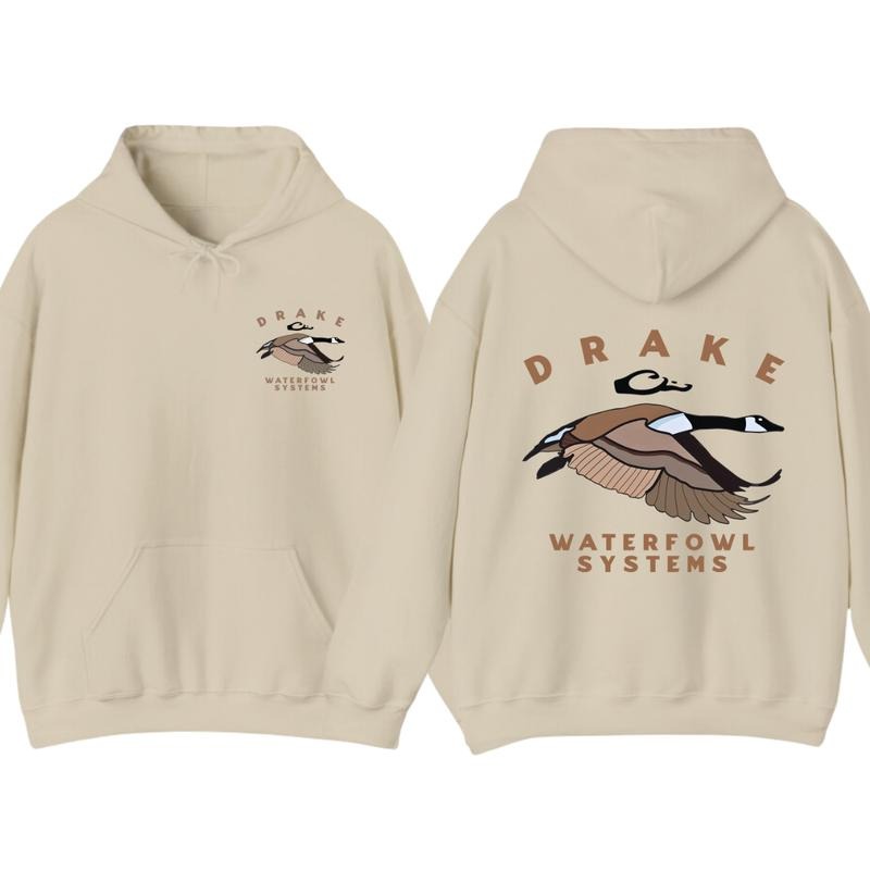 Drake Waterfowl Systems Hoodie - classic with a striking duck graphic design, unisex waterfowl and outdoor enthusiast...
