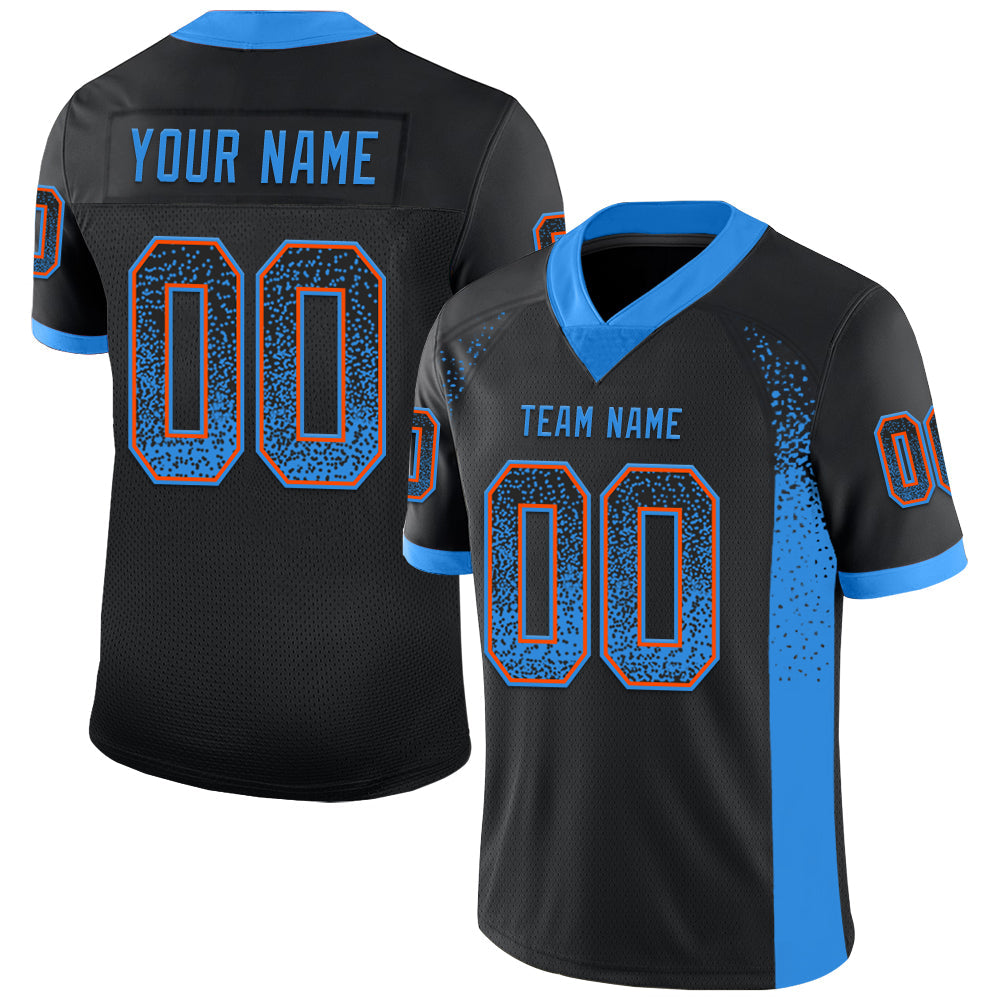Custom Black Powder Blue-Orange Drift Fashion Football Jersey T-Shirts, Hoodie, Sweatshirt | WearSparks.com (Image 1)