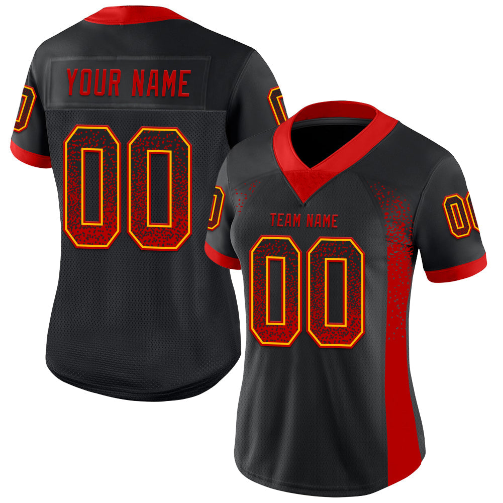 Custom Black Red-Gold Drift Fashion Football Jersey T-Shirts, Hoodie, Sweatshirt | WearSparks.com (Image 2)