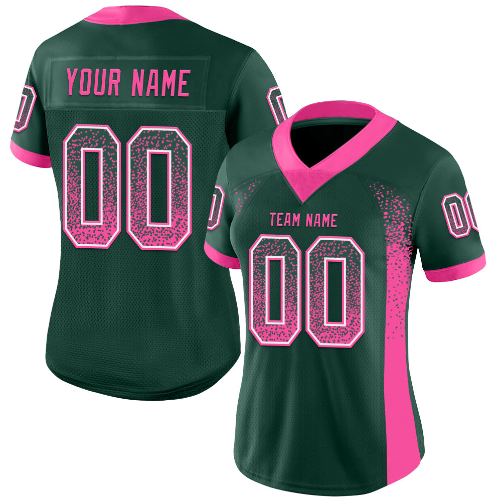 Custom Green Pink-White Drift Fashion Football Jersey T-Shirts, Hoodie, Sweatshirt | WearSparks.com (Image 2)