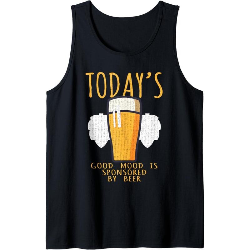 Drinking Party Today's Good Mood Is Sponsored By Beer Tank Top T-Shirts, Hoodie, Sweatshirt | WearSparks.com