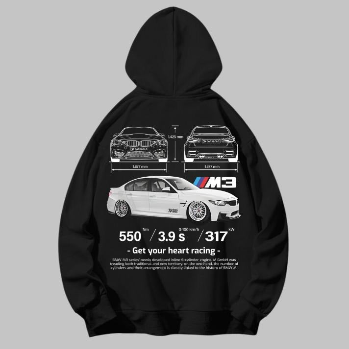 Drive in Style: Car-Themed Hoodie, F80 M3 Black Hoodie, F80 M3 Technical Specs Hoodie, Racing Shirt, Sport Car Shirt...