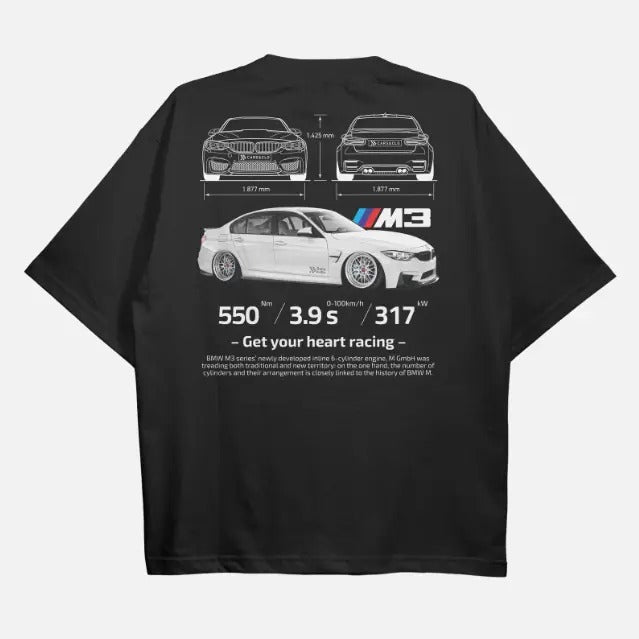 Drive in Style: Car-Themed T-Shirts, F80 M3 Black T-Shirt, F80 M3  Technical Specs T-Shirt, Racing Shirt, Sport Car Shirt...