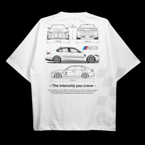 Drive in Style: Car-Themed T-Shirts, G80 M3 BluePrint T-Shirt, G80 M3 BluePrint Technical Specs T-Shirt, Racing Shirt,...