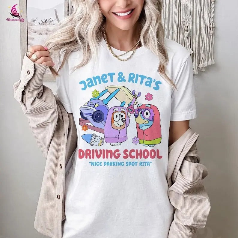 Driving School Janet And Rita Tee | Nice Parking Spot Rita Shirt | Rita And Janet Shirt | Bluey Family Shirt | Bluey...