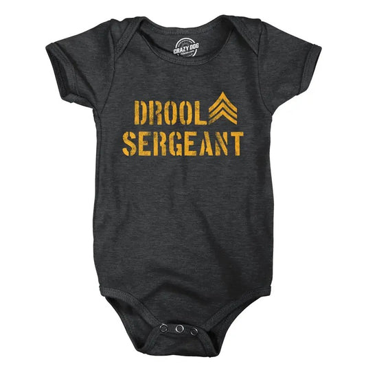 Drool Sergeant Baby Bodysuit Funny Military Army Sarcastic  Infant Jumper Funny Baby Onesies Funny Sarcastic Onesie...