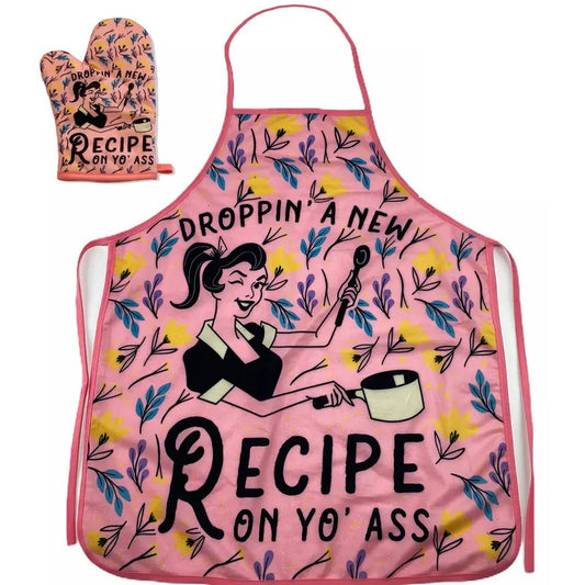 Droppin A New Recipe On Yo Ass Funny Cooking Kitchen Accessories Funny Graphic Kitchenwear Funny Food  Novelty Cookware...