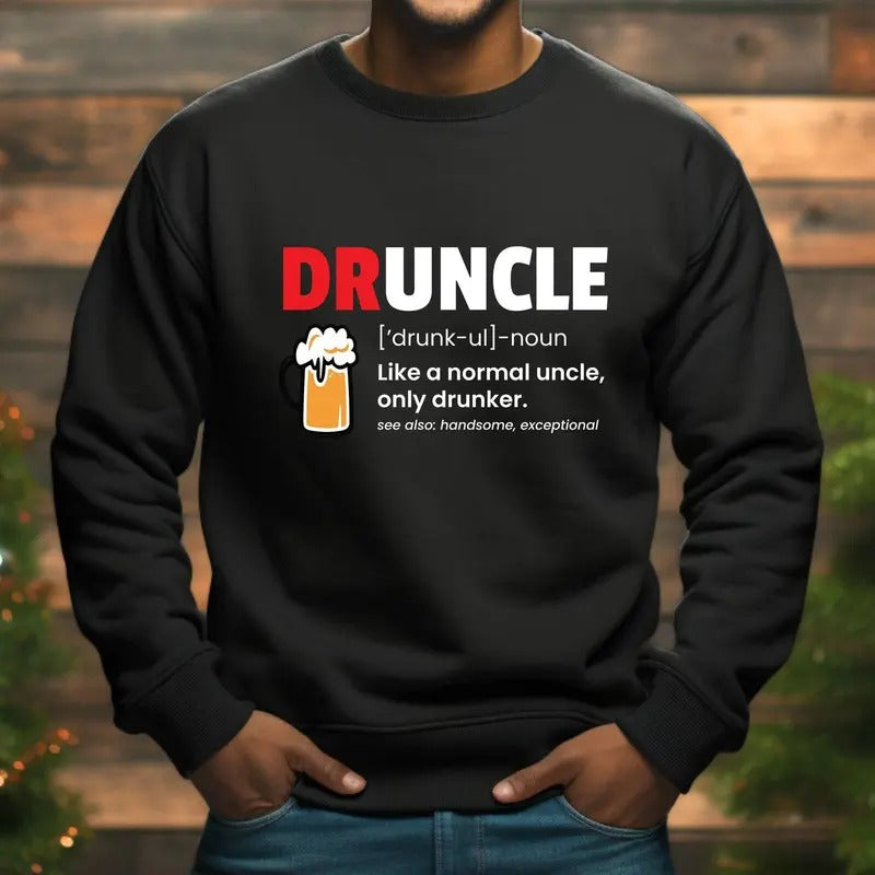 Druncle Definition Shirt, Funny Uncle T-Shirt, Humor Drink Uncle Tee, Drink Alcohol T Shirt, Christmas Gift for Best...