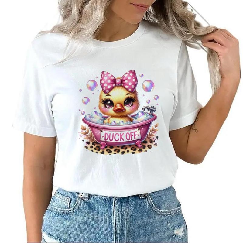 Duck Off Rubber Duck T-Shirt Funny Duck With Bow Sweatshirt Hoodie Unisex Cotton Top | WearSparks.com