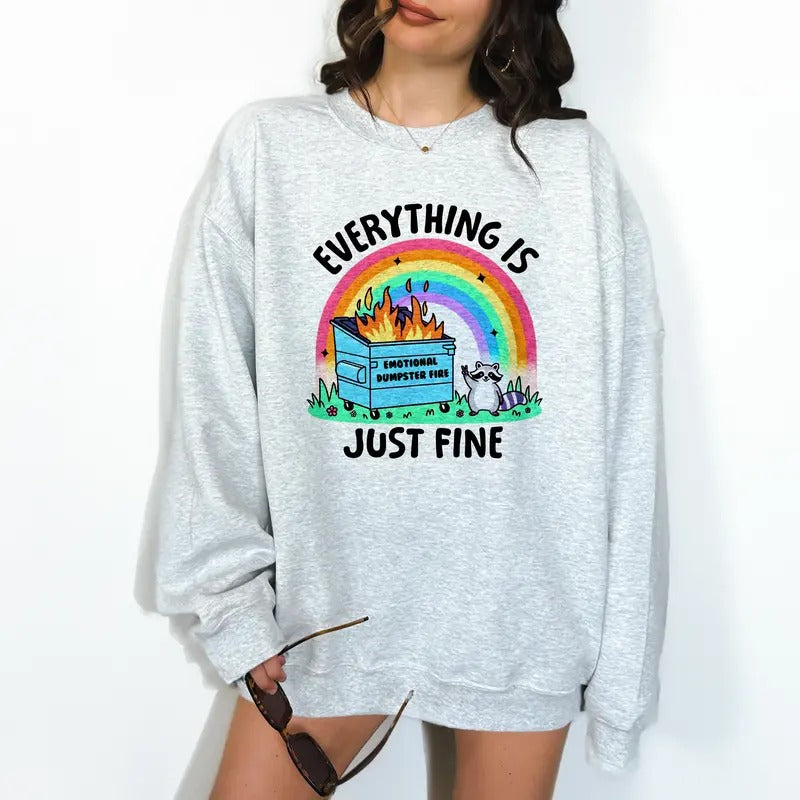 Dumpster Fire Raccoon- Unisex Crewneck Sweatshirt
