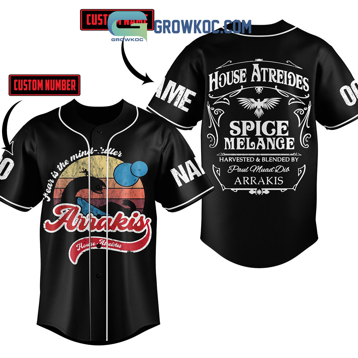 Dune Arrakis House Of Atreides Fear Is The Mind Killer Personalized Baseball Jersey