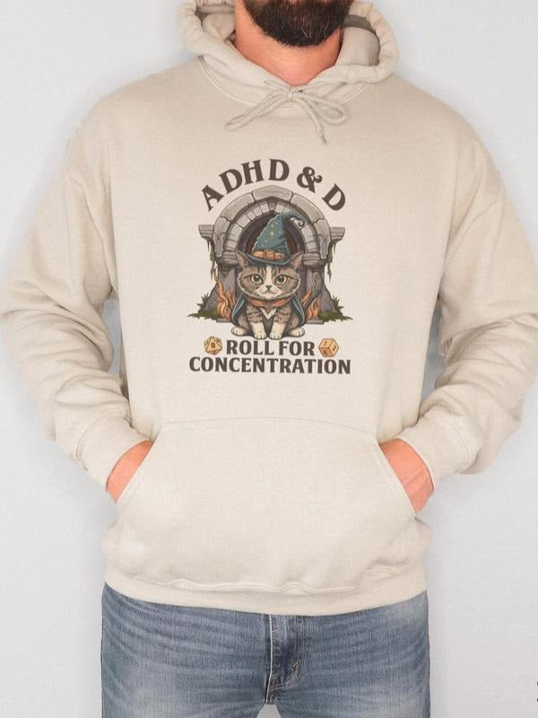 Dungeons ADHD&D ADHD Roll for Concentration, Dungeons and Dragons Sweatshirt, DND, Dungeon Master, Unisex Hoodie Hooded...