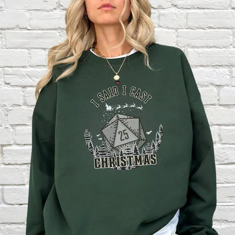 Dungeons and Dragons Christmas Party Sweatshirt Christmas Sweatshirt For DnD Fans Polyhedral Dice Xmas Hoodie Merry...