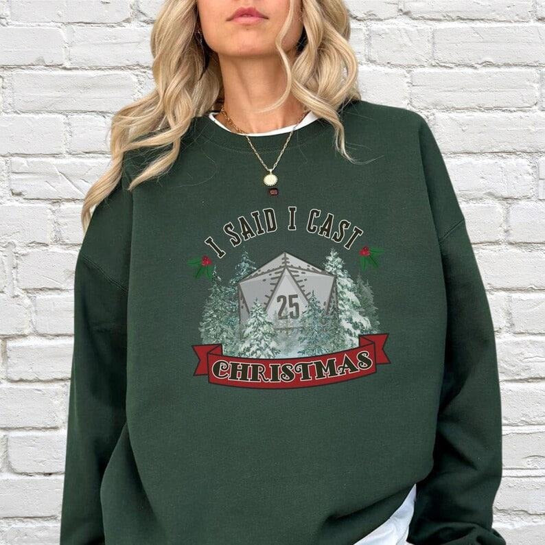 Dungeons and Dragons Christmas Party Sweatshirt Christmas Sweatshirt For DnD Fans Polyhedral Dice Xmas Hoodie Merry...
