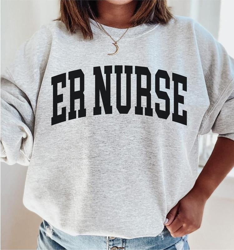 ER Nurse Sweatshirt, Emergency Nurse Sweatshirt, Gift ED Nursing Shirt, Emergency RN Gift for Nurse, Grad Gift Crewneck...