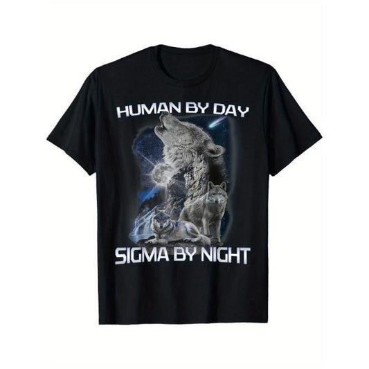 EWH Human By Day Sigma By Night Alpha Wolf Men  T-Shirt Made in USA Hoodie, Sweatshirt | WearSparks.com