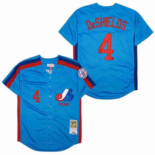 EXPOS #4 Deshields Expos 4# Blue 1982 Retro