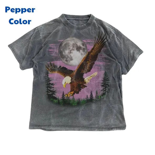 Eagle Vintage Graphic T-Shirt, Retro 90s Eagle Moon T-Shirt, Retro 2000s Nature Shirt, Y2k Gothic Shirt, Dad Gifts, Y2k,...