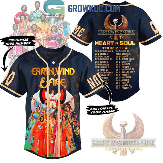 Earth Wind And Fire Heart And Soul 2024 Tour Personalized Baseball Jersey