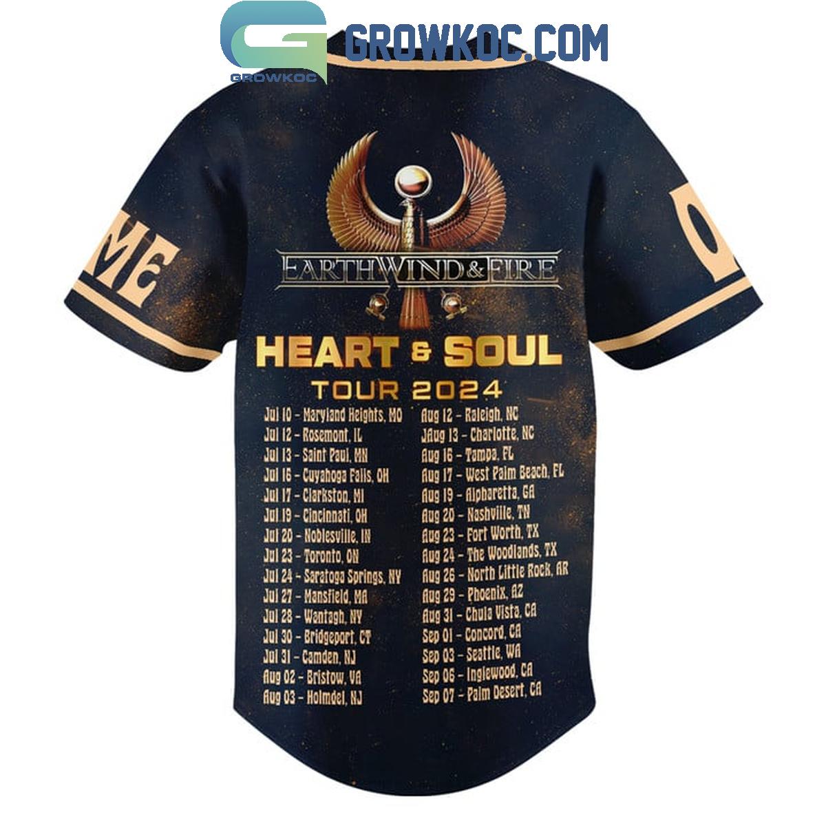 Earth Wind And Fire Heart And Soul 2024 Tour Personalized Baseball Jersey