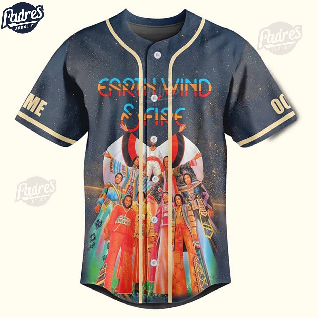 Earth Wind & Fire Albums Custom Baseball Jersey - Padres Jersey Oasis: Elevate Your Baseball Style Game... (Image 2)