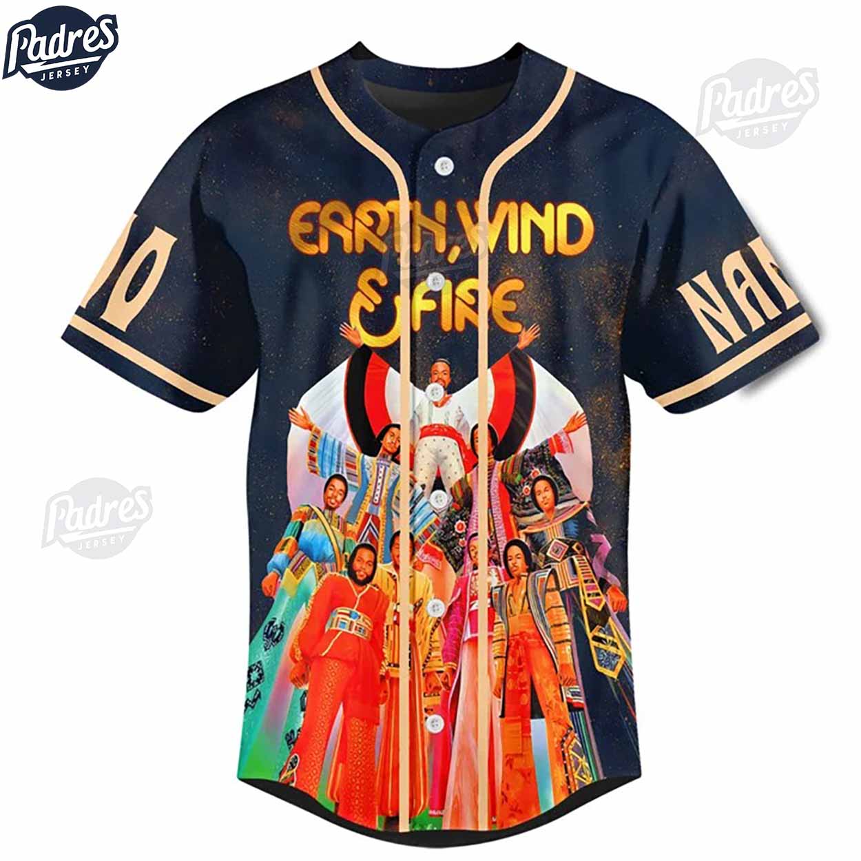 Earth Wind & Fire Heart And Soul Tour 2024 Custom Baseball Jersey - Padres Jersey Oasis: Elevate Your Baseball... (Image 2)