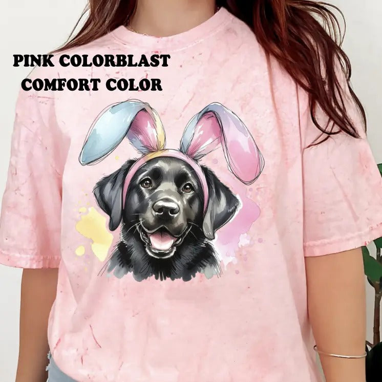 Easter Black Lab Dog Shirt ~ Unisex Apparel Relaxed Fit Printed In The USA Clothing Womenswear Casual Comfort Cotton...
