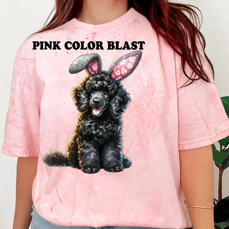 Easter Black Poodle Shirt ~ Unisex Apparel Relaxed Fit Printed In The USA Clothing Womenswear Casual Comfort Cotton Top...