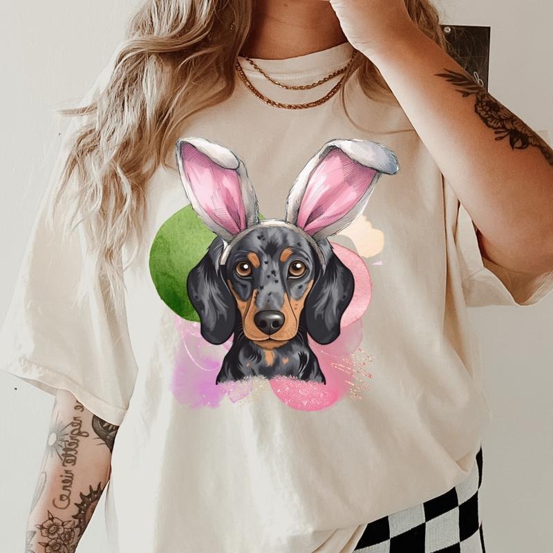 Easter Blue Dapple Dachshund Shirt ~ Unisex Apparel Relaxed Fit Printed In The USA Clothing Womenswear Casual Comfort...