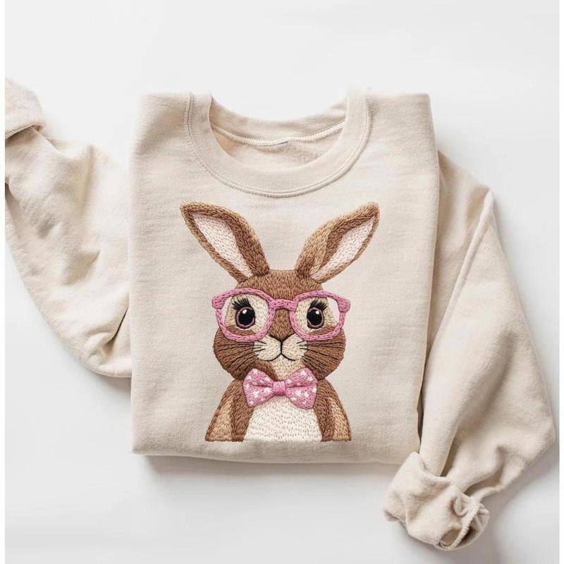 Easter Bunny Sweatshirt, Easter Rabbit T-shirt, Easter Bunny Hoodie, Easter Gift for Mom, Kids Easter Sweatshirt, Retro...