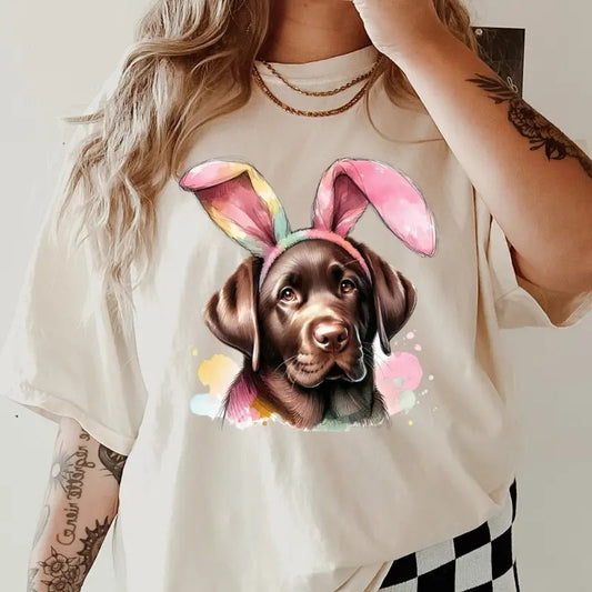 Easter Chocolate Lab Shirt ~ Unisex Apparel Relaxed Fit Printed In The USA Clothing Womenswear Casual Comfort Cotton Top...