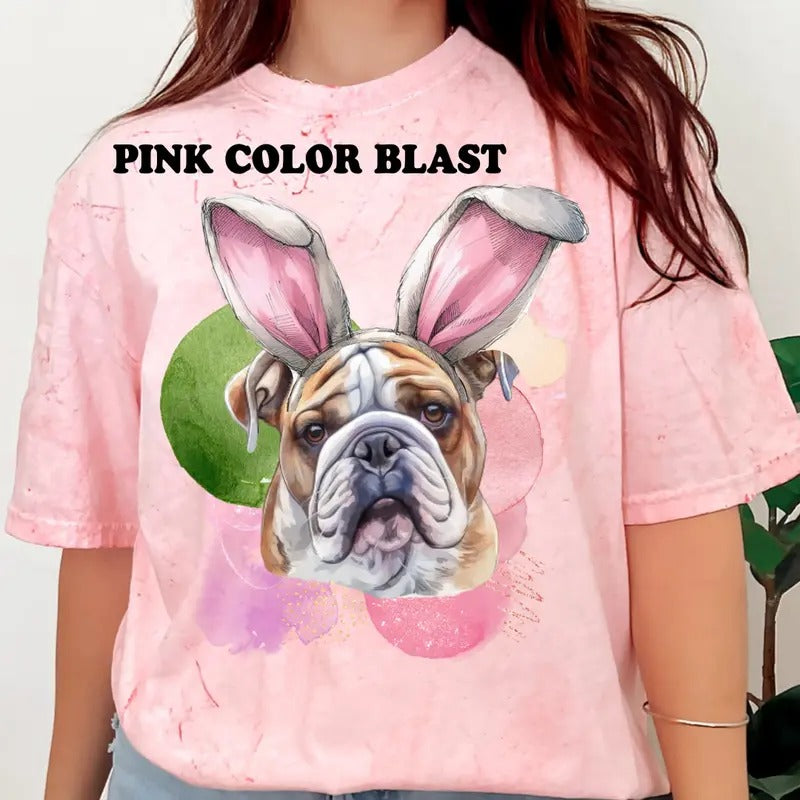 Easter English Bulldog Shirt ~ Unisex Apparel Relaxed Fit Printed In The USA Clothing Womenswear Casual Comfort Cotton...
