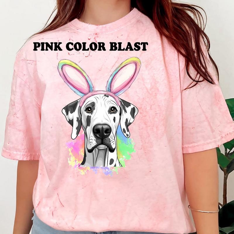 Easter Harlequin Great Dane Shirt ~ Unisex Apparel Relaxed Fit Printed In The USA Clothing Womenswear Casual Comfort...