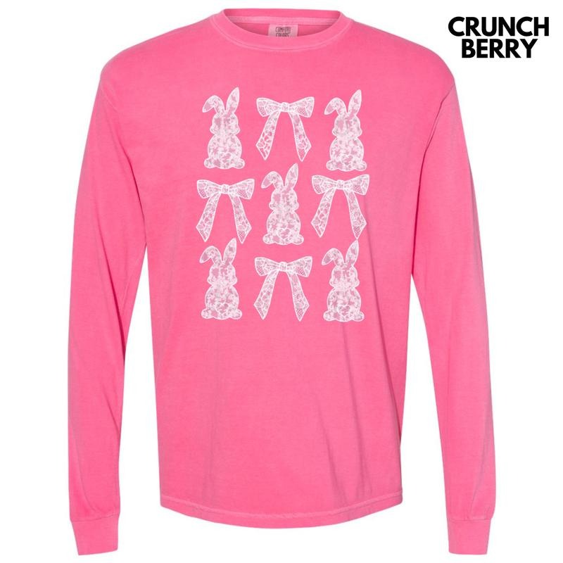 Easter Lace Coquette Long Sleeve Comfort Colors T-Shirt Hoodie, Sweatshirt | WearSparks.com