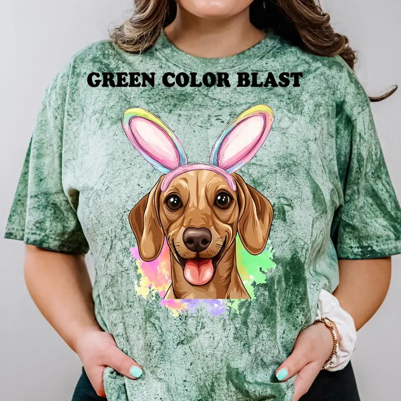 Easter Light Brown Dachshund Shirt ~ Unisex Apparel Relaxed Fit Printed In The USA Clothing Womenswear Casual Comfort...