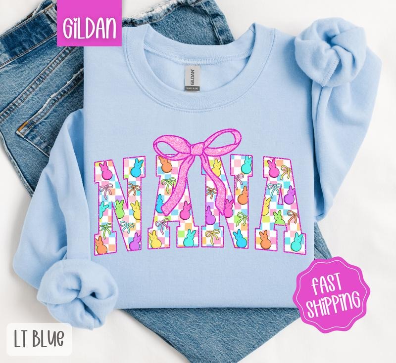 Easter Peep Nana Sweatshirt, Cute Easter Crewneck, Trendy Grandma Women's Sweater, Gift for Her T-Shirts, Hoodie