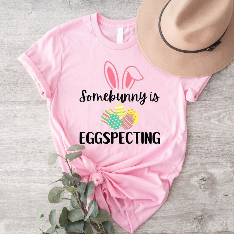 Easter Pregnancy Announcement Shirt, Spring Baby Reveal T-Shirt, Maternity Tee, Pregnant Wife Gift Shirt For Easter, New...
