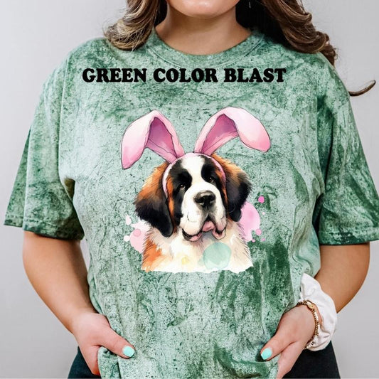 Easter St. Bernard #2 Shirt ~ Unisex Apparel Relaxed Fit Printed In The USA Clothing Womenswear Casual Comfort Cotton Top...