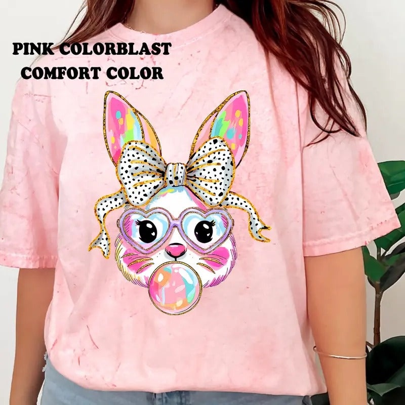Easter Tie Dye Bunny Shirt ~ Unisex Apparel Relaxed Fit Printed In The USA Clothing Womenswear Casual Comfort Cotton Top...
