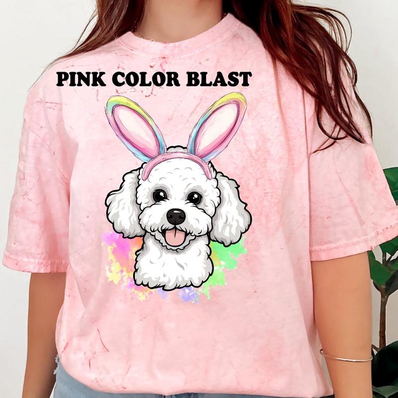 Easter White Poodle Shirt ~ Unisex Apparel Relaxed Fit Printed In The USA Clothing Womenswear Casual Comfort Cotton...