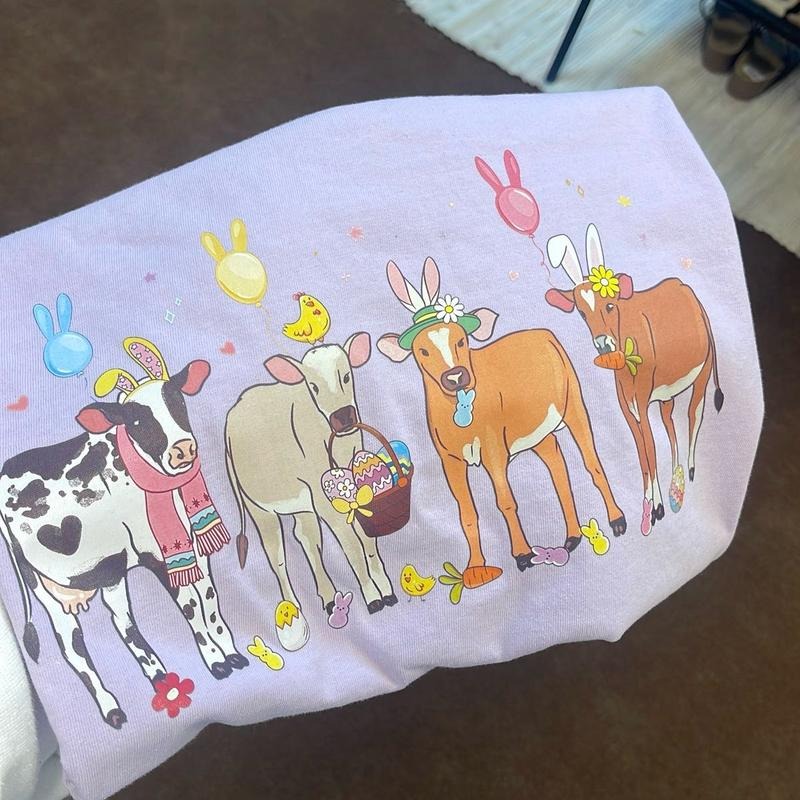 Easter cow crewneck, Western shirt, women's sweatshirt Hoodie | WearSparks.com