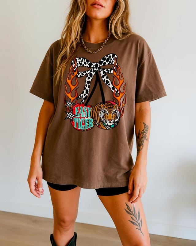 Easy Tiger Flame Cherries shirt, vintage western graphic tees, western outfits women, women's graphic tees, western...
