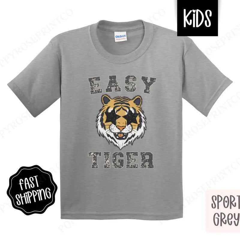 Easy Tiger Kids Shirt - Cute Children's Tshirt - Youth Funny Tee Gildan Hoodie, Sweatshirt | WearSparks.com