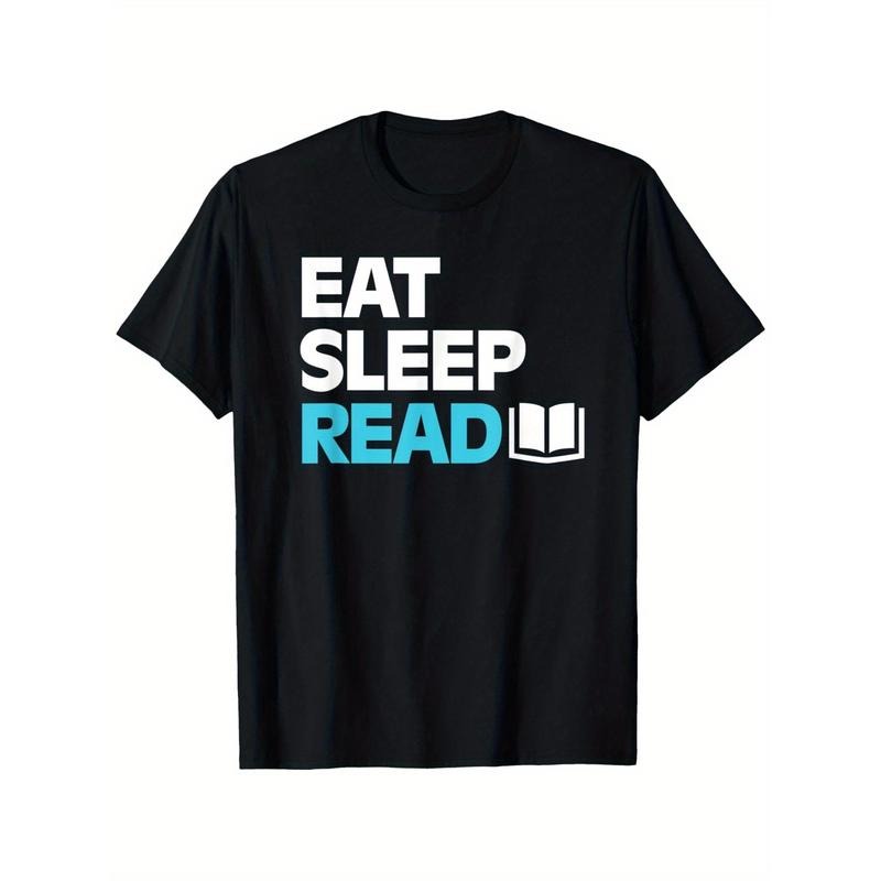 Eat Sleep Read" Graphic Tee - 100% Cotton, Casual T-Shirt for All Seasons, Perfect Gift for Men & Women, Black, Best for...