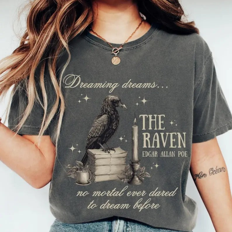 Edgar Allan Poe Shirt Poet Shirt Dark Academia Shirt Literature Shirt Literary Shirt Edgar Allen Poe Gothic Clothes Goth...