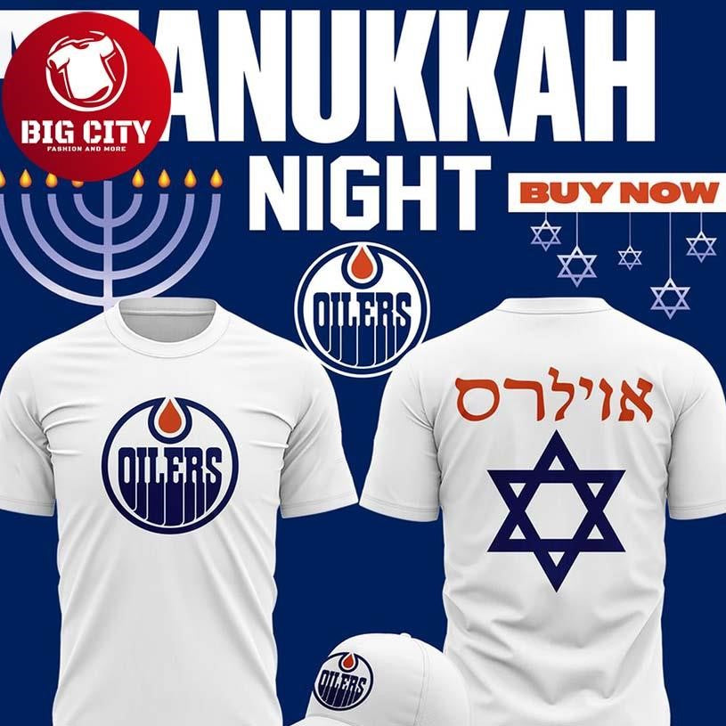 Edmonton Oilers Hanukkah Night 2026 Celebration Two Sided Shirt
