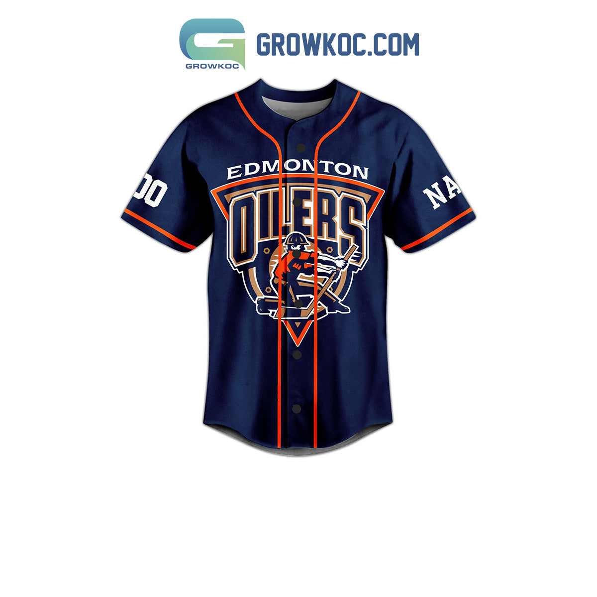 Edmonton Oilers Orange Crush Personalized Baseball Jersey