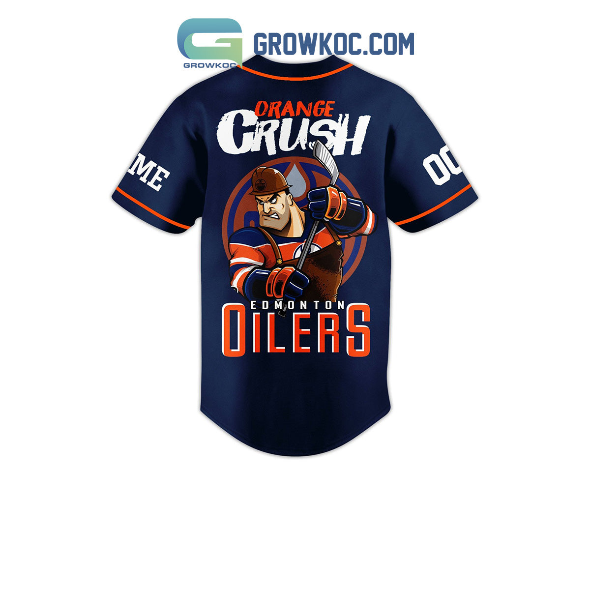 Edmonton Oilers Orange Crush Personalized Baseball Jersey